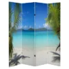 Ocean Scene Double Sided Room Divider - Oriental Furniture