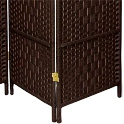 7 Ft. Tall Diamond Weave Room Divider - Dark Mocha (4 Panels) -Lush Living Store GUEST a8b92741 941f 4f77 b256 348dcfaa844b