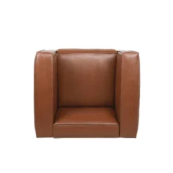 Goyette Contemporary Faux Leather Club Chair Cognac Brown/Dark Walnut - Christopher Knight Home -Lush Living Store GUEST a9043c9f d1f7 4b4f ab7d f1b92265cdab