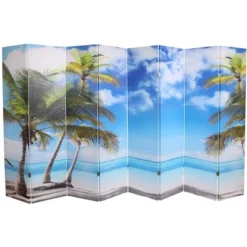 Legacy Decor Canvas Room Divider Double - Sided Digital Print Virgin Islands Beach Design -Lush Living Store GUEST a950c7e9 2fed 499e ac39 ee23c9075a2f