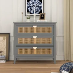 Archie Ash Wood Veneer 3-drawer And Pine Legs Accent Cabinet With Storage- Maison Boucle -Lush Living Store GUEST a9a2d4b0 985a 48d9 9afe efc2f5e1d4db