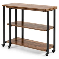 Tangkula Sofa Side Table W/Storage Shelves Mobile End Table Rolling Couch Table Desk For Living Room Bedroom -Lush Living Store GUEST aa117735 58ee 4842 95b5 3eb8b0a8308b