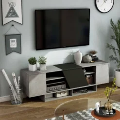 Yang Contemporary TV Stand For TVs Up To 70" Gray - MiBasics -Lush Living Store GUEST aa179110 7148 43da b57d f0c71cac6416