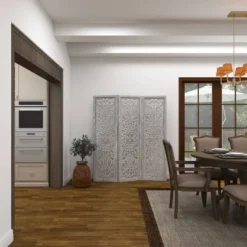 Farmhouse Wood Carved Room Divider Screen White - Olivia & May -Lush Living Store GUEST aa4b7705 8804 4041 9cbc 7f2d2a14def7