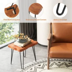 Costway Rectangular End Table Accent Side Reclaimed Teak Wood Plant Stand Patio Rustic -Lush Living Store GUEST aa846a4c 1dae 4692 b606 6d21e50ad2af