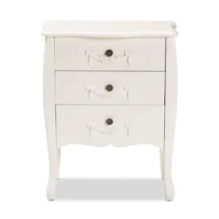 Eliya Wood 3 Drawer Storage Cabinet White - Baxton Studio -Lush Living Store GUEST aa869dc8 430c 4463 8d05 a67ac198c36c