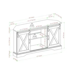 Robinson Rustic Transitional Sliding Barn Door Corner TV Stand For TVs Up To 58" - Saracina Home -Lush Living Store GUEST aa8d956e 9f7a 4abe b255 c1c4ee0d9dbb