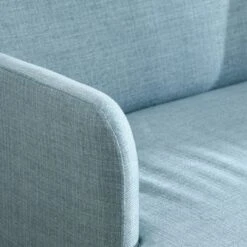 HOMCOM 48" Loveseat Sofa For Bedroom, Modern Love Seats Furniture, Upholstered Small Couch For Small Space, Blue -Lush Living Store GUEST aaff5943 710f 4868 b825 ba011a514dfc