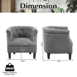 Costway Modern Accent Chair With Ottoman Armchair Barrel Sofa Chair With Footrest Grey 12 Costway Modern Accent Chair With Ottoman Armchair Barrel Sofa Chair With Footrest Grey -Lush Living Store GUEST ab16d52c 605c 4b4c af7a 34168f16f64b