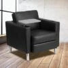 Emma And Oliver Black LeatherSoft Tablet Arm Chair, Tall Chrome Legs And Cup Holder -Lush Living Store GUEST ab6bf9a3 087c 4611 a189 c9b347aa4478