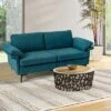 Costway Modern Loveseat Fabric 2-Seat Sofa Couch For Small Space W/ Metal Legs BlueRust Red -Lush Living Store GUEST ab992616 f4c2 4d20 a927 464abca5634b