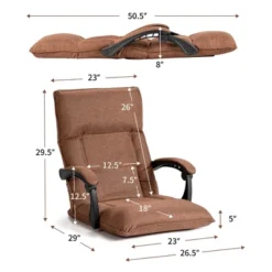Costway 14-Position Floor Chair Lazy Sofa W/Adjustable Back Headrest Waist