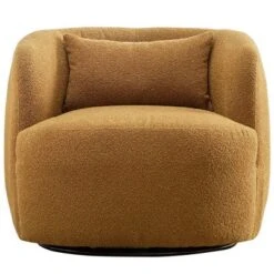 Boucle Upholstered Swivel Armchair - Kinwell -Lush Living Store GUEST abd265bb 1c6a 4c83 859d 260052e12815
