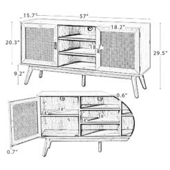 Eurotas Modern Livingroom TV Stand For TVs Up To 65" With Rattan Design | KARAT HOME -Lush Living Store GUEST ac053305 e20f 474d 81ac 371233f51fd8