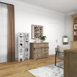 Farmhouse Chinquapin Wood Rectangle Room Divider Screen White - Olivia & May -Lush Living Store GUEST ac2f4030 3d6b 4e0d 83ca 843b36516383