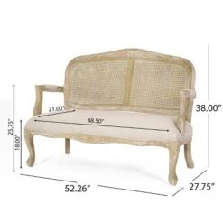Saley French Country Wood And Cane Loveseat - Christopher Knight Home -Lush Living Store GUEST acb3efc9 3161 4272 9f2c 08452f5ba986