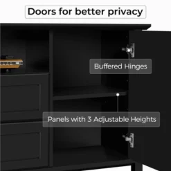 Yaheetech 58in Modern TV Console Table Mid-century TV Storage Cabinet Black -Lush Living Store GUEST acd8556a ad12 4a3f bf26 88ddd5a66395