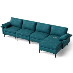 Costway Modern Modular L-shaped Sectional Sofa W/ Reversible Chaise & 4 USB Ports -Lush Living Store GUEST ad5a6f47 10ed 4914 b05c 4f2163fb41fd