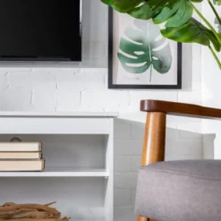 Modern Contemporary Simple Wood Storage Console TV Stand For TVs Up To 65" - Saracina Home -Lush Living Store GUEST ad64cfee 7a09 481a 8eef e63463ab5fc3