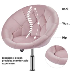 Yaheetech Swivel Tufted Height Adjustable Barrel Chair Accent Chair -Lush Living Store GUEST ad878824 2a3c 48ae 9250 94997d26c9b9