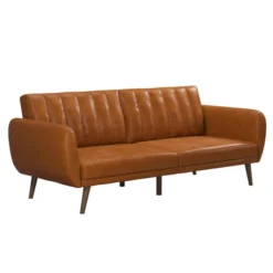 Brittany Futon Convertible Sofa Faux Leather - Novogratz -Lush Living Store GUEST ad8a6ea6 c6f4 4ae1 88c4 0870c2429768
