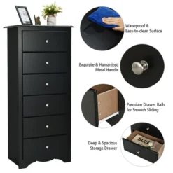 Costway 6 Drawer Chest Dresser Clothes Storage Bedroom Tall Furniture Cabinet -Lush Living Store GUEST ae0f85b4 9eda 473c ac0a ebe83d4ddf4b