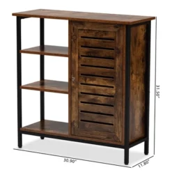 Wayland Rustic Wood And Metal 1 Door Shoe Storage Cabinet Brown/Black - Baxton Studio -Lush Living Store GUEST ae820f5e e713 4b34 acf9 0593f79c35fa