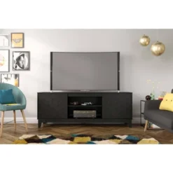 Hexagon TV Stand For TVs Up To 72" Black - Nexera