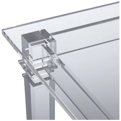 55 Downing Street Tustin Modern Lucite Acrylic Square Accent Side End Table 21 1/2" Wide Clear Tapered Legs For Living Room Bedroom Bedside Entryway 4 55 Downing Street Tustin Modern Lucite Acrylic Square Accent Side End Table 21 1/2" Wide Clear Tapered Legs For Living Room Bedroom Bedside Entryway - Image 2