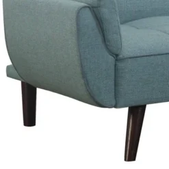 Tufted Stitching Fabric Sofa Bed With Splayed Legs Blue - Benzara -Lush Living Store GUEST af1e7b1b 528e 4306 85d9 b6fafccb1816