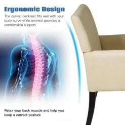 Costway Set Of 2 Arm Chair Guest Chair Home Office W/ Wooden Legs 19 Costway Set Of 2 Arm Chair Guest Chair Home Office W/ Wooden Legs -Lush Living Store GUEST af46b174 ef0a 450c 9990 07f8aa5d2d48