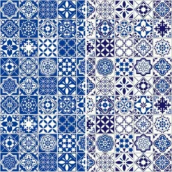 6" Double Sided Tile Canvas Room Divider Blue - Oriental Furniture -Lush Living Store GUEST af666741 260c 460d 85c2 344f71a0bd9a