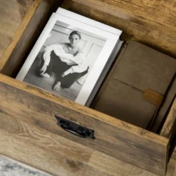 HOMCOM Rustic Storage Cabinet Sideboard With 2 Drawers And 2 Cupboard, Distressed Brown -Lush Living Store GUEST af8bebab 998c 475d 83ba 79fa55902f7e