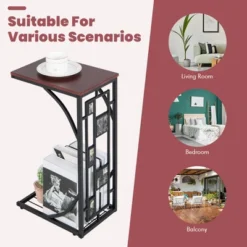 Costway 1PC2 PCS C-Shaped Side Sofa Narrow Snack Table For Living Room Bedroom Small Space -Lush Living Store GUEST afdf60c5 d06c 41bc 9b99 bd8b3a05c19f