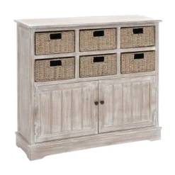 Wood Cabinet With Seagrass Drawers Brown - Olivia & May 13 Wood Cabinet With Seagrass Drawers Brown - Olivia & May -Lush Living Store GUEST b02f633a 1a77 45fc 9061 5466db69611a