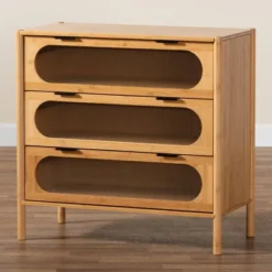 Naresh Bamboo Wood 3 Drawer Storage Cabinet Natural Brown - Baxton Studio -Lush Living Store GUEST b0ab9261 cbb5 49f2 bef7 17bd070f2f3c
