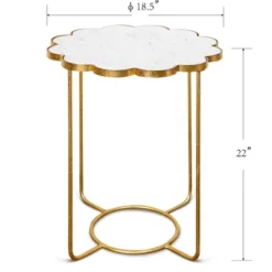 Ophelia White Marble Top Side Accent Table Gold - StyleCraft -Lush Living Store GUEST b0e8a6f9 35c6 494d 8ba3 ccb10740f7e7