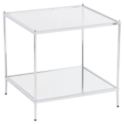 Benton Glam Mirrored End Table - Chrome - Aiden Lane -Lush Living Store GUEST b0f406d4 f715 4eb2 8dcd 601eb2f761b0