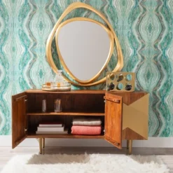 Verdeen Console Brown/Gold - Powell Company -Lush Living Store GUEST b13e0c68 9e28 4f0f 87c9 190b8ab28edc