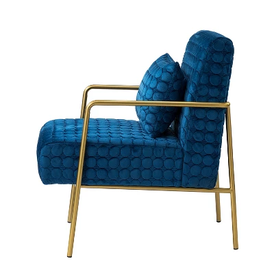 Javier Upholstered Armchair With Metal Legs And Lumbar Pillow For Living Room | ARTFUL LIVING DESIGN 5 Javier Upholstered Armchair With Metal Legs And Lumbar Pillow For Living Room | ARTFUL LIVING DESIGN - Image 3