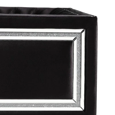 67" Heibero Sofa Black Velvet - Acme Furniture 9 67" Heibero Sofa Black Velvet - Acme Furniture - Image 7