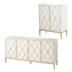 Nessnal 2 Door Accent Cabinet Cream/Gold - Aiden Lane -Lush Living Store GUEST b1a78b69 981d 4dca 98b1 7b640be8b687
