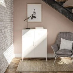 RealRooms Shadwick 2 Door Metal Locker Storage Cabinet