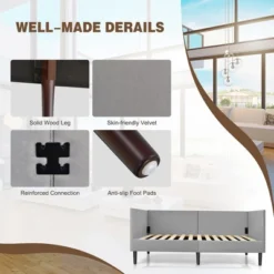 Costway Twin Daybed Upholstered Linen Wooden Sofa Bed Frame Heavy Duty Living Room Grey 17 Costway Twin Daybed Upholstered Linen Wooden Sofa Bed Frame Heavy Duty Living Room Grey -Lush Living Store GUEST b32b9eb1 a843 430a ba0e e508ad1909ce