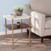 Amelia Square Faux Marble End Table With Storage Brass - Aiden Lane -Lush Living Store GUEST b331b981 2367 422d b591 0924916b3c3c