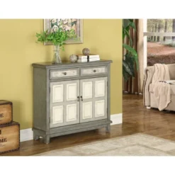 Raney 2 Drawer 2 Door Cupboard Gray - Treasure Trove Accents -Lush Living Store GUEST b34e1bb4 56cd 46c0 8ac3 5f0bf8494394
