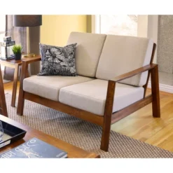 Carlyle Mid-Century Modern Loveseat Barley Tan - Handy Living -Lush Living Store GUEST b378a668 f168 4115 9c0a 4aa3a4b8b173