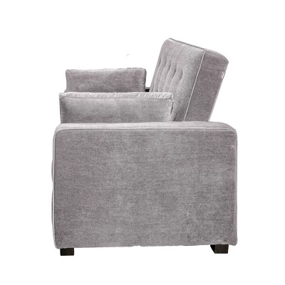 Andrea Convertible Futon Sleeper Sofa Light Gray - Serta 7 Andrea Convertible Futon Sleeper Sofa Light Gray - Serta - Image 5