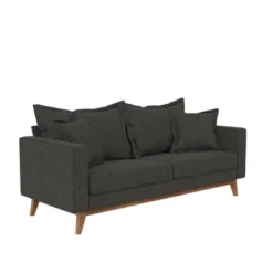 Maryan Pillowback Wood Stretcher Sofa Gray Linen - Room & Joy -Lush Living Store GUEST b3f23be1 a61b 4b2a a756 4c503ea257bd