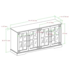 Avalene Modern Farmhouse 4 Door Glass Window Pane TV Stand For TVs Up To 65" - Saracina Home -Lush Living Store GUEST b3f7df06 e059 4949 a076 ebe86ef2463e